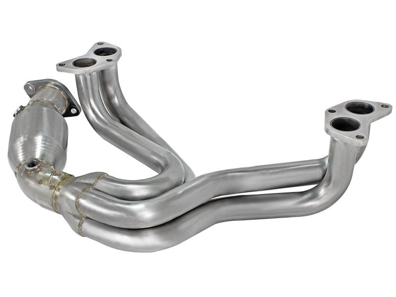 aFe 12-17 Toyota 86 / FRS / BRZ Twisted Steel 304 Stainless Steel Long Tube Header w/ Cat Main image