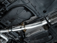 AWE Tuning MK8 Volkswagen Golf R 3in Track Edition Quad Exhaust - Chrome Silver Tips