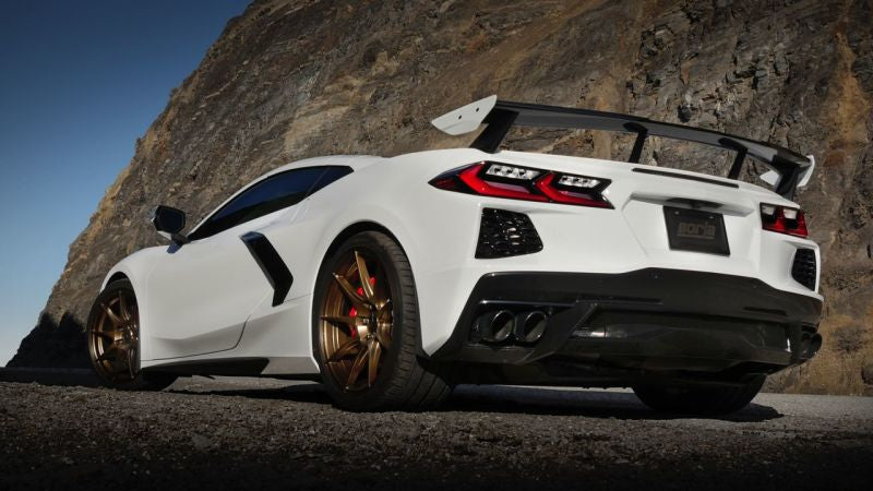 Borla 2020 Chevrolet Corvette C8 6.2L S-Type Exhaust System Dual Round Rolled A/C Black Chrome Tips Secondary image
