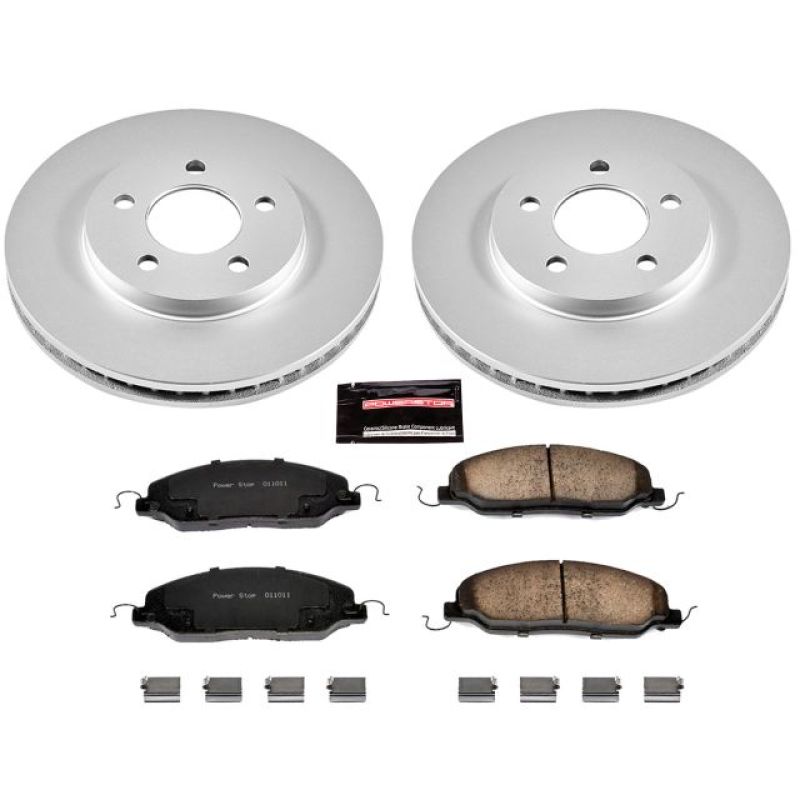 Power Stop 05-10 Ford Mustang Front Z17 Evolution Geomet Coated Brake Kit Main image
