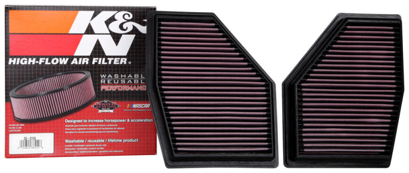 K&N 2020 BMW M550i 4.4L V8 Replacement Air Filter (2 Per Box) (view 7)