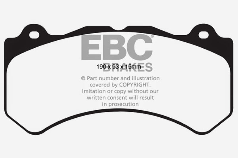 EBC 16+ Cadillac ATS-V 3.6 Twin Turbo Yellowstuff Front Brake Pads (view 3)