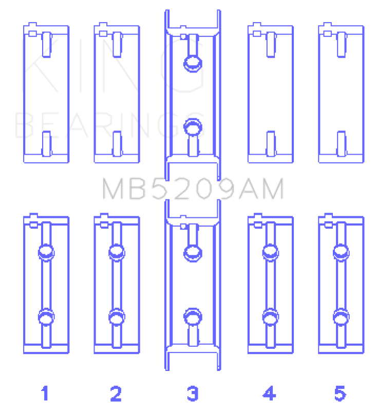 King Engine Bearings Mitsubishi 4G63/64/DOHC (Size +0.25mm) Main Bearing Set (view 2)