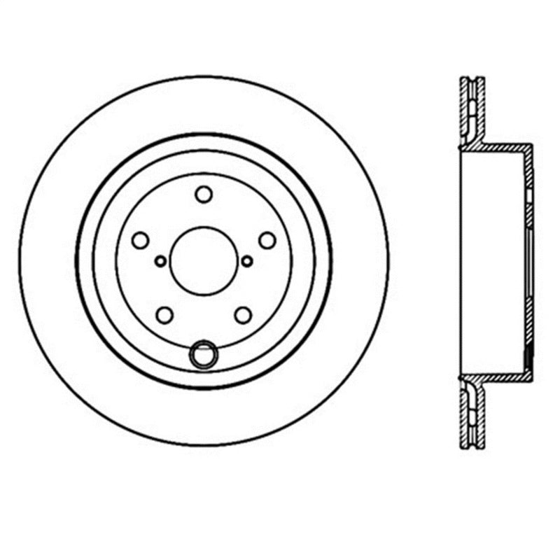 StopTech Power Slot 08-10 Subaru Impreza STi Rear Left Slotted Rotor Main image