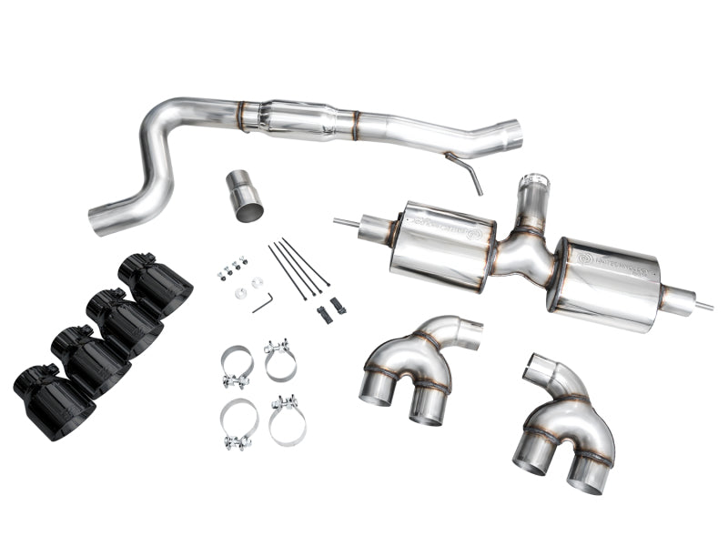 AWE Tuning MK8 Volkswagen Golf R 3in Touring Edition Quad Exhaust - Diamond Black Tips (view 14)