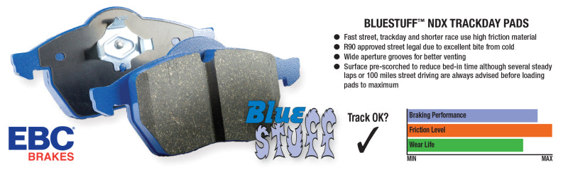 EBC 05-08 Infiniti G35 3.5 2WD Bluestuff Front Brake Pads (view 6)