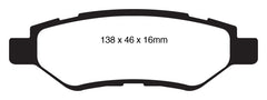EBC 08-13 Cadillac CTS 3.0 Yellowstuff Rear Brake Pads