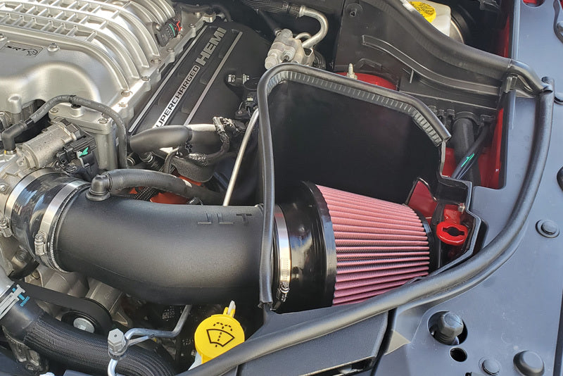 JLT 2021 Dodge Durango Hellcat 6.2L Black Textured Cold Air Intake Kit w/Red Filter Main image