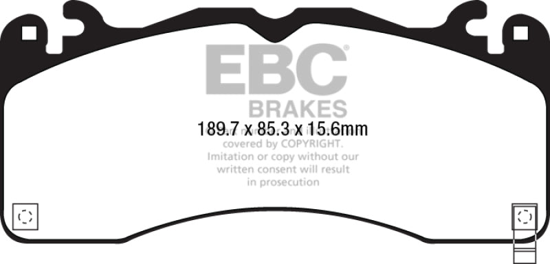 EBC 15+ Ford Mustang 5.0 Performance Pkg Yellowstuff Front Brake Pads (view 2)