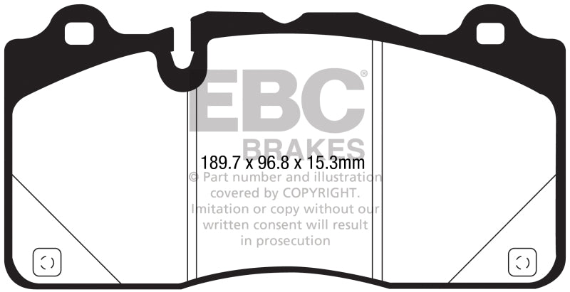 EBC 2016+ Cadillac CTS-V 6.2L Supercharged Yellowstuff Front Brake Pads (view 2)