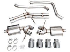 AWE Tuning 19-21 Porsche Macan 3.0T/2.9TT Touring Edition Cat-Back Exhaust w/ Chrome Silver Tips