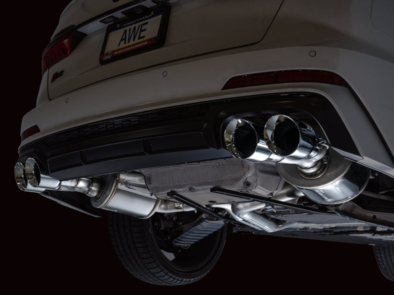 AWE Tuning 19-23 Audi C8 S6/S7 2.9T V6 AWD Touring Edition Exhaust - Chrome Silver Tips (view 6)