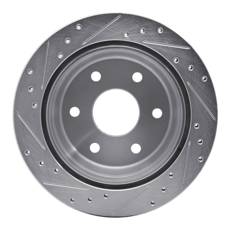 R1 99-07 Chevrolet ASTRO Rear Right Drilled & Slotted Silver Brake Rotor Secondary image