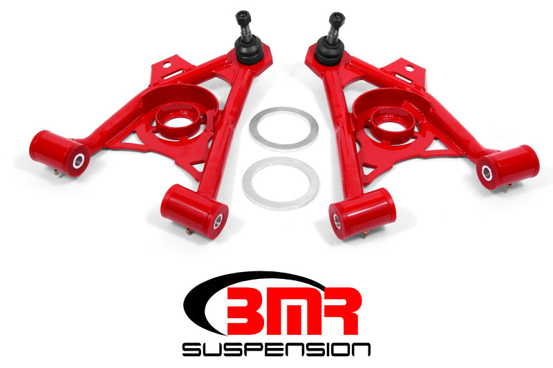 BMR 94-04 Mustang Lower Non-Adj. A-Arms (Poly) w/ Tall Ball Joint / Spring Pocket - Red Main image