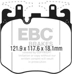 EBC 2015+ BMW 750 4.4L Twin Turbo (G12) Redstuff Front Brake Pads (view 2)