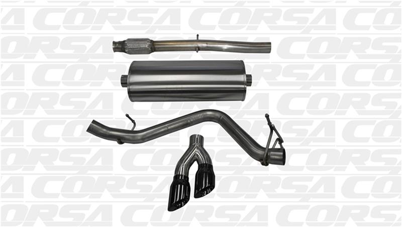 Corsa 14-19 GMC Sierra/Chevy Silv 1500 Crew Cab/Short Bed 5.3L V8 Black Sport Single Side CB Exhaust Secondary image