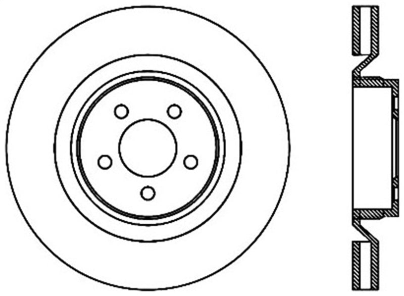 StopTech SportStop 06-09 Chrysler SRT-8 Front Left Drilled & Slotted Rotor Main image