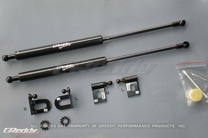 GReddy 08-11 Mitsubishi Evo X CZ4A Engine Hood Lifter Kit (Designed for OEM weight hoods.) (view 2)