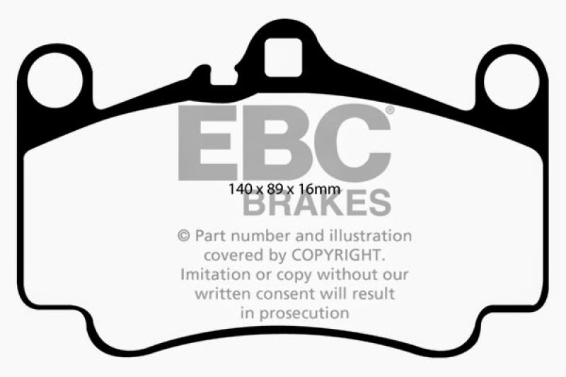 EBC 03-05 Porsche 911 (996) (Cast Iron Rotor only) 3.6 Carrera 4S Redstuff Front Brake Pads (view 3)