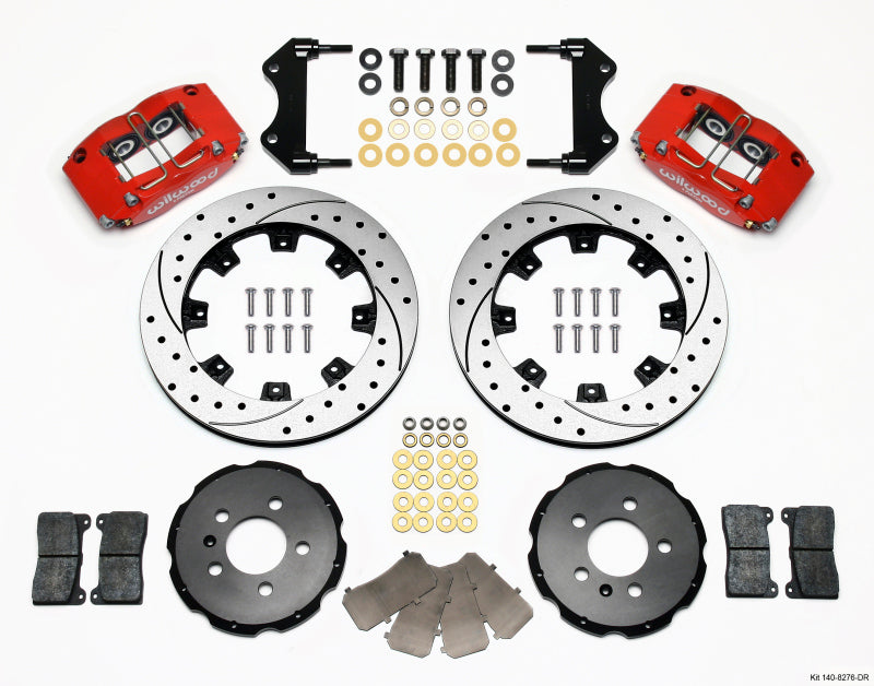 Wilwood Dynapro Radial Front Kit 12.19in Drilled Red 99-03 Jetta IV & Golf IV Main image