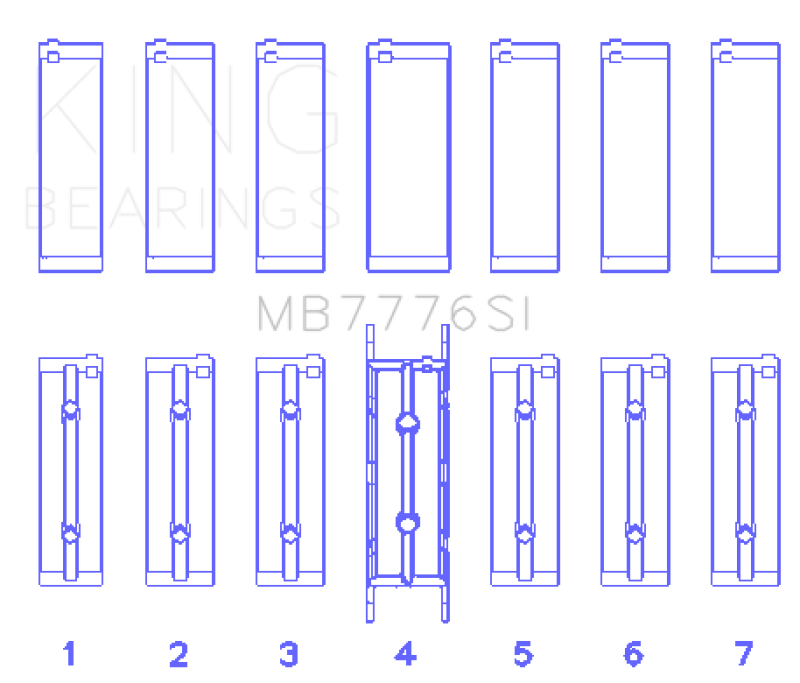 King Engine Bearings BMW N55B30A/N53B30A/N52B30A Main Bearing Set - Size +0.25mm (view 4)
