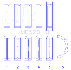 King Engine Bearings Ford 281CI 4.6L V8 (Size STD) Main Bearing Set