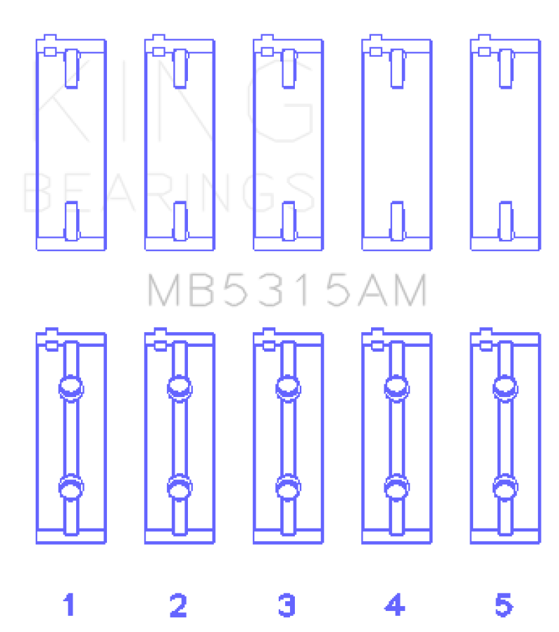 King Engine Bearings Mitsubishi 4G63T/4G64 (Size 0.25) Main Bearing Set (view 3)