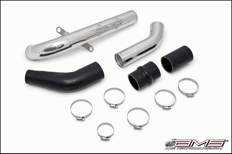 AMS Performance 08-15 Mitsubishi EVO X Upper I/C Pipe - Black Powder Coat Main image