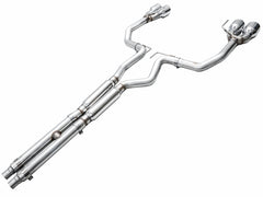 AWE 2024 Ford Mustang Dark Horse S650 RWD Track Edition Cat-Back Exhaust w/ Quad Chrome Silver Tips