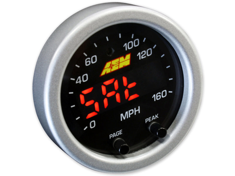 AEM X-Series 0-160 MPH Black Bezel w/ Black Face GPS Speedometer Gauge (view 4)