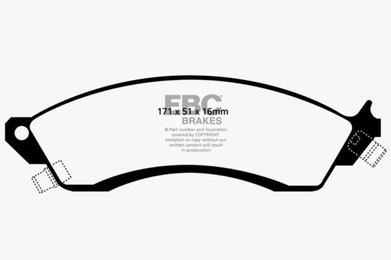 EBC 93-00 Aston Martin Virage 5.3 (PBR Caliper) Yellowstuff Front Brake Pads (view 3)