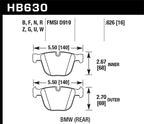 Hawk 02-11 BMW (Various) HPS Street Rear Brake Pads (view 4)