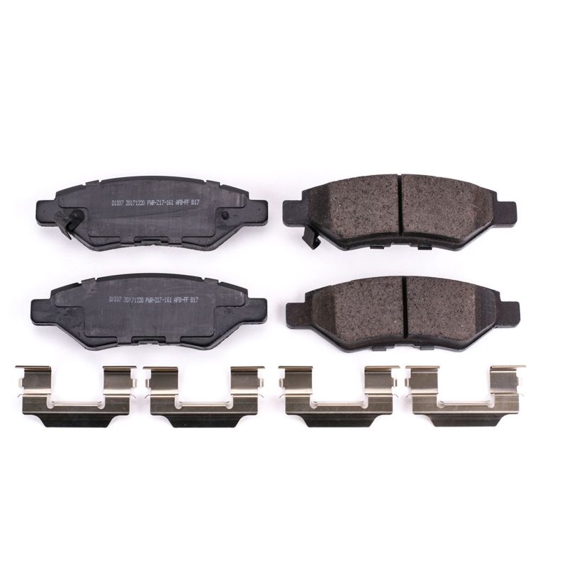 Power Stop 08-14 Cadillac CTS Rear Z17 Evolution Ceramic Brake Pads w/Hardware Main image