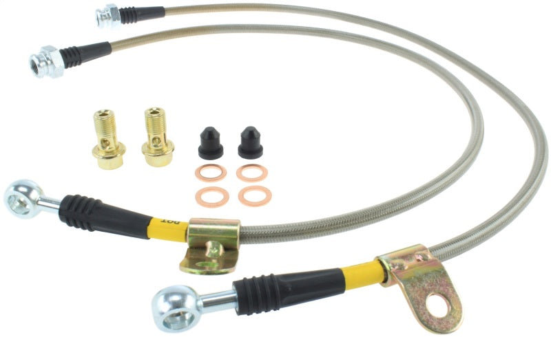 StopTech 03-07 350z/G35 Stainless Steel Front Brake Lines Main image
