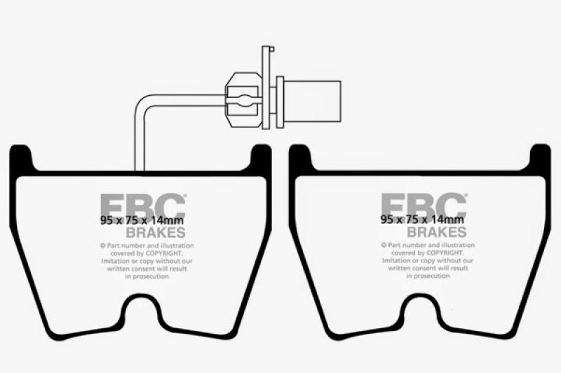 EBC 06-09 Audi RS4 4.2 (Cast Iron Rotors) Bluestuff Front Brake Pads (view 3)