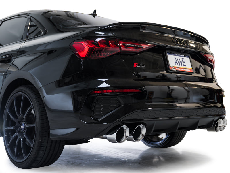 AWE Tuning 22-24 Audi 8Y S3 Touring Edition Exhaust - Chrome Silver Tips (view 6)
