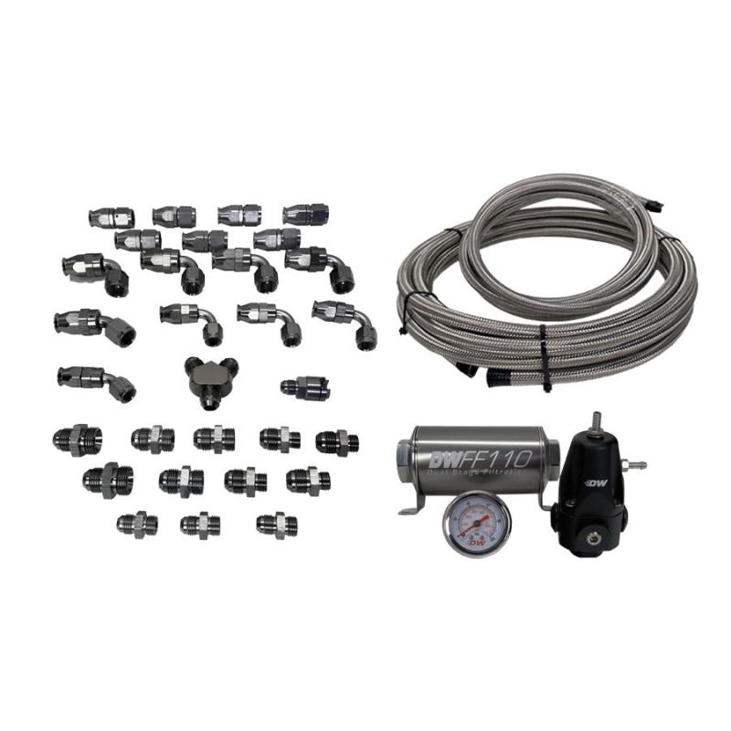 DeatschWerks 08+ Subaru WRX/STI X2 Series Pump Module -8AN Feed w/ -6AN Return PTFE Plumbing Kit Main image