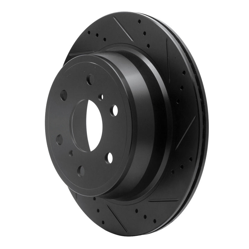 R1 07-20 Cadillac Escalade Rear Right Drilled & Slotted Black Brake Rotor Secondary image