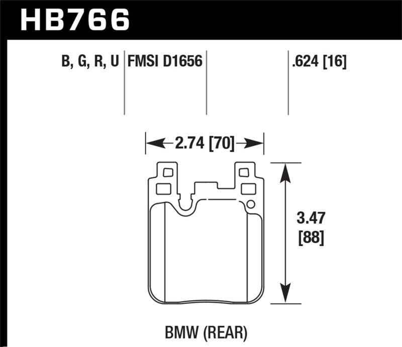 Hawk 12-16 BMW 328i HPS 5.0 Rear Brake Pads Main image