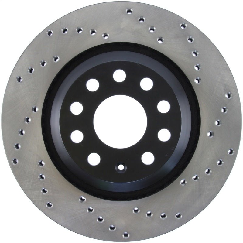 StopTech 09-13 VW CC 3.6L VR6 / 08-09 & 12 Golf R/Golf R32 Drilled Left Rear Rotor Main image