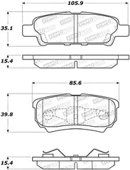 StopTech 07-17 Jeep Patriot Street Performance Rear Brake Pads