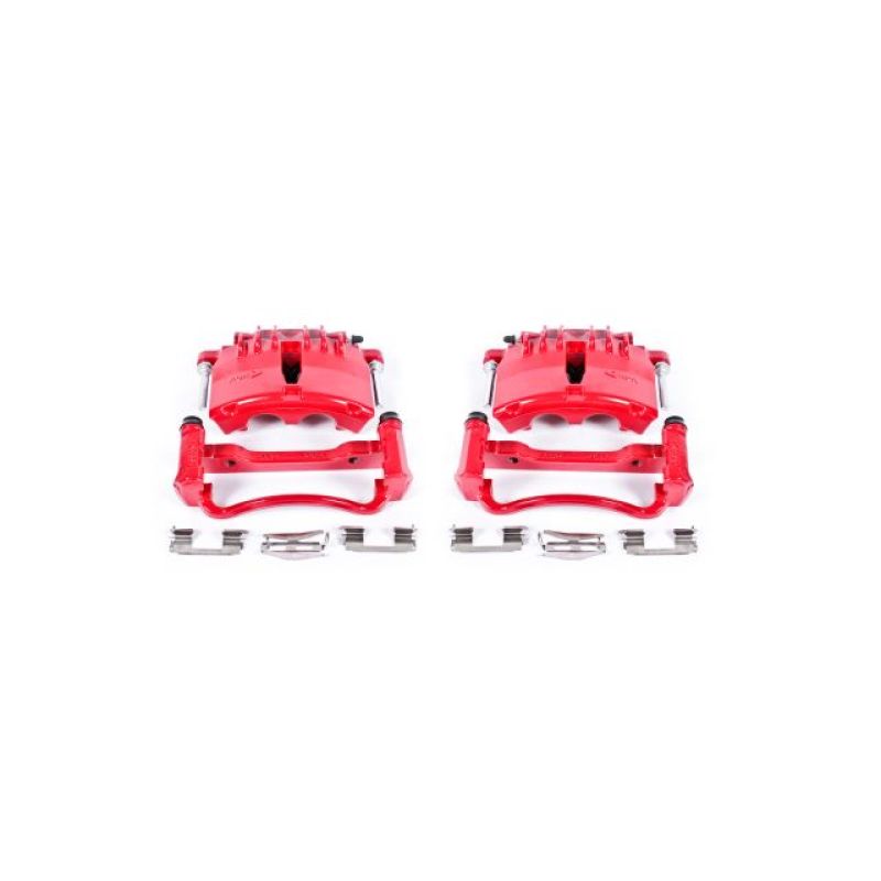 Power Stop 99-02 Ford Mustang Front Red Calipers w/Brackets - Pair Main image