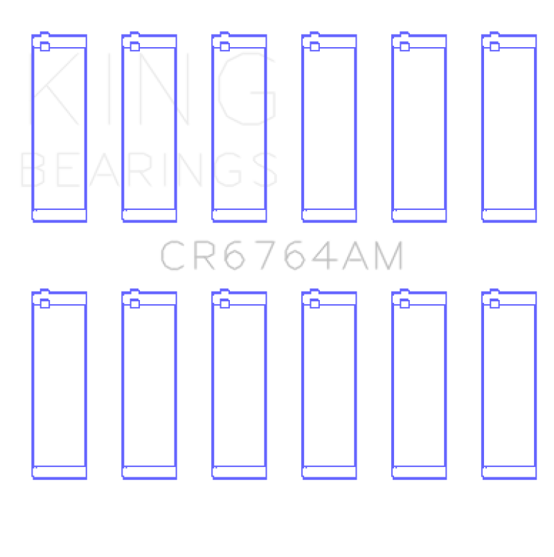 King Engine Bearings VW AES/AUE/ABV Connecting Rod Bearing Set (Set of 6) - Size STD (view 2)