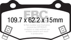 EBC 16+ Cadillac ATS-V 3.6 Twin Turbo Redstuff Rear Brake Pads (view 2)