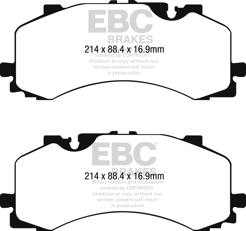 EBC 2016+ Audi Q7 3.0L Supercharged Yellowstuff Front Brake Pads (view 2)