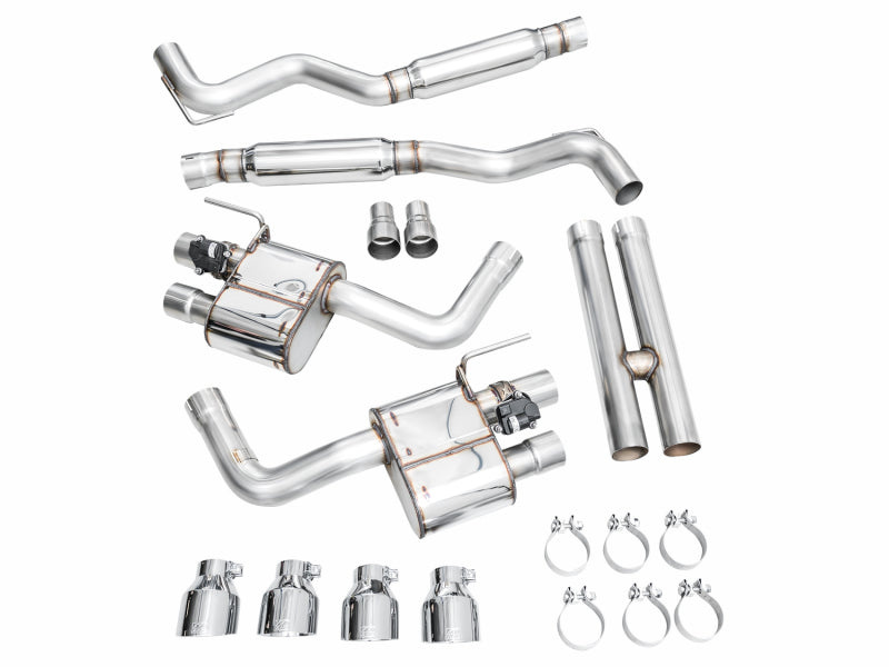 AWE 2024 Ford Mustang GT Fastback S650 RWD SwitchPath Cat-Back Exhaust w/ Quad Chrome Silver Tips (view 13)