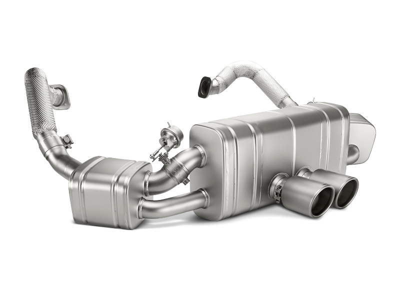 Akrapovic 16-16 Porsche Boxster Spyder / Cayman GT4 (981) Slip-On Line (Titanium) w/ Titanium Tips (view 2)