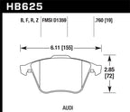 Hawk 2001-2010 Audi S3 European HPS 5.0 Front Brake Pads (view 2)
