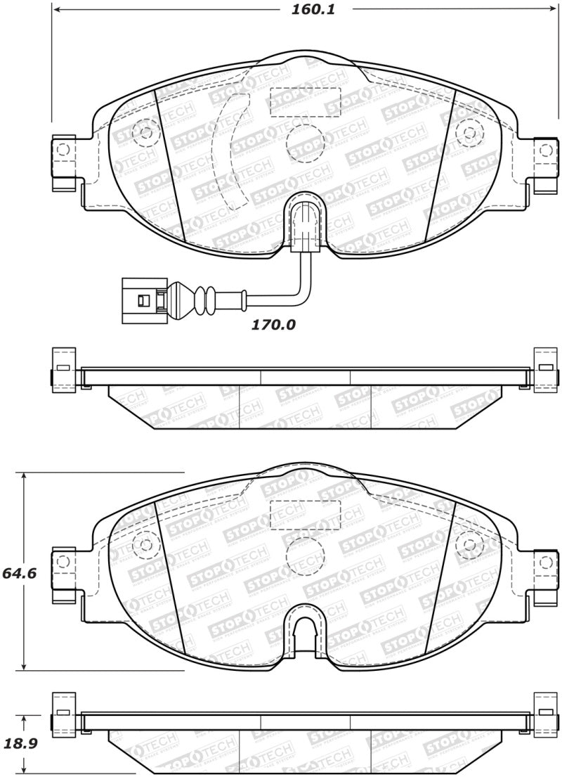 StopTech Street Brake Pads - Front (view 2)
