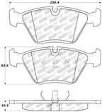 StopTech 95-99 BMW M3 / 01-07 M3 E46 / 89-93 M5 / 98-02 Z3 M series / 93-95 530 Front Brake Pads (view 7)